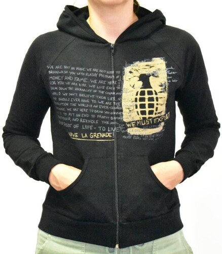 Damska Mikina Grenade Hood Zip Black Glami Cz
