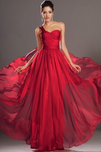 Krásné elegantní plesové šaty eDressit - barva červená - Velikost XS -  GLAMI.cz