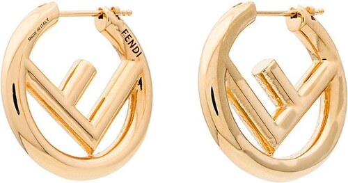 Fendi metallic F is Fendi small hoop earrings - Gold - GLAMI.cz