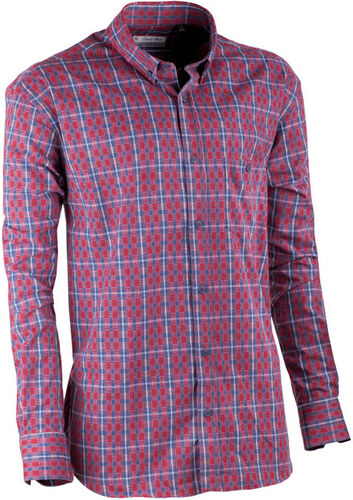 Červeno modrá luxusní pánská flanelová košile teplá Tonelli 110909 -  GLAMI.cz