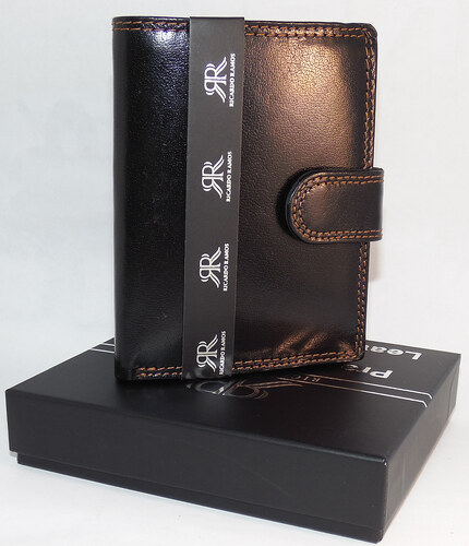 Luxusní pánská kožená peněženka Ricardo Ramos černá včetně dárkového balení  - GLAMI.cz
