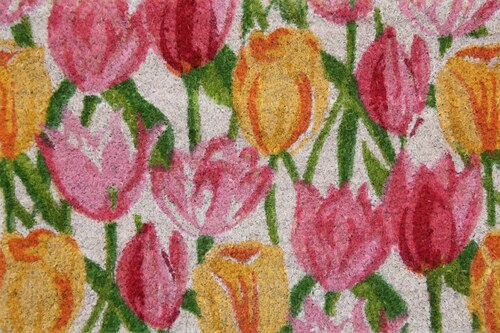 Rohožka Kokos barevná tulipány - 40x60 cm - GLAMI.cz