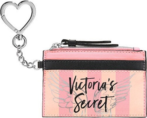 Victoria's Secret Malá peněženka Victoria's Secret - Lipstick Muse Card  Case - pink stripe - GLAMI.cz