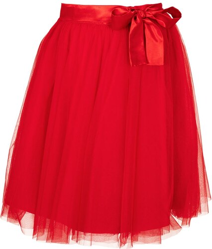 Chi Chi London Tylová sukně Amada, červená Velikost: XL - GLAMI.cz