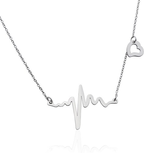 BM Jewellery Originální ocelový náhrdelník Srdeční tep EKG z chirurgické  oceli S608050 - GLAMI.cz