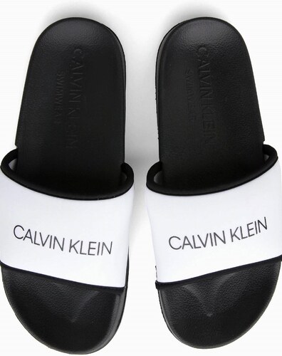 Calvin Klein bílé pantofle Slide White - 35/36 - GLAMI.cz