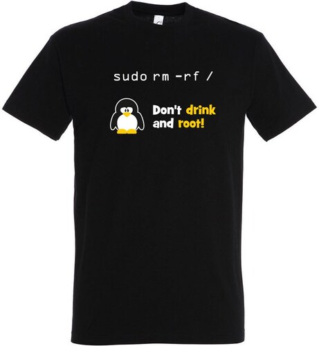 Geekworld s.r.o. Linux tričko Don't Drink And Root - GLAMI.cz