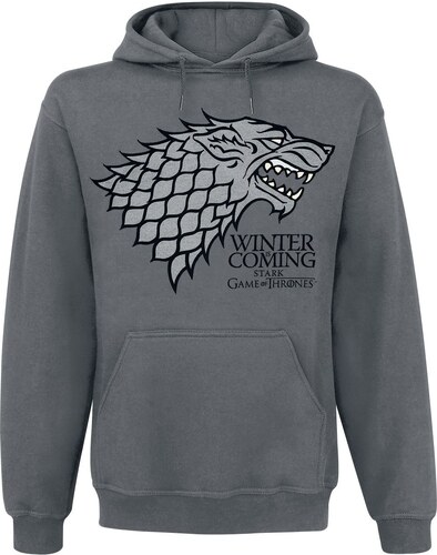 Game Of Thrones - House Stark - Winter Is Coming - Mikina s kapucí - šedá -  GLAMI.cz