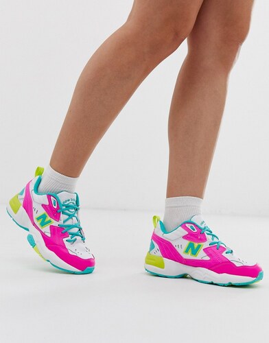 New Balance 608 neon pink chunky trainers - GLAMI.cz