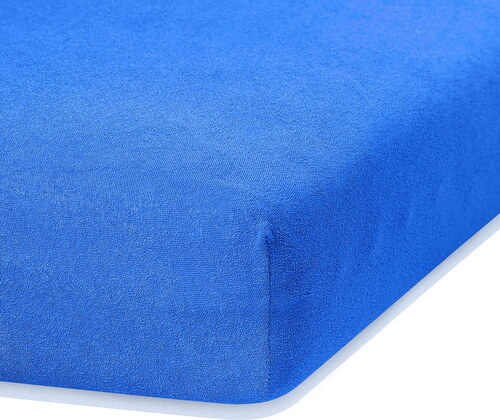 Bonami Modré elastické prostěradlo s vysokým podílem bavlny AmeliaHome  Ruby, 160/180 x 200 cm - GLAMI.cz