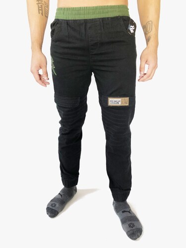 Rocawear Soldier pohodlné černé bavlněné kalhoty na gumu Černá - GLAMI.cz