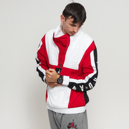 Jordan M J Wings Windwear Jacket bílá / červená - GLAMI.cz