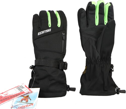 ECHT Pánské lyžařské rukavice HX012-1 černo-zelená - GLAMI.cz