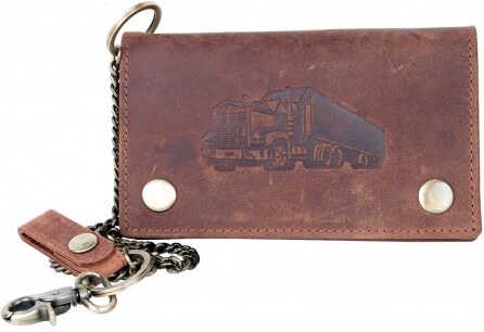 Celá kožená peněženka s truckem s 45 cm dlouhým řetězem s vyjímatelnou  dokladovkou - kapsou na karty - GLAMI.cz