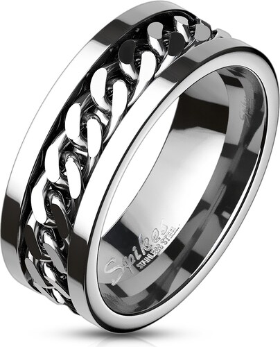 OPR0144 Pánský ocelový prsten řetěz - GLAMI.cz