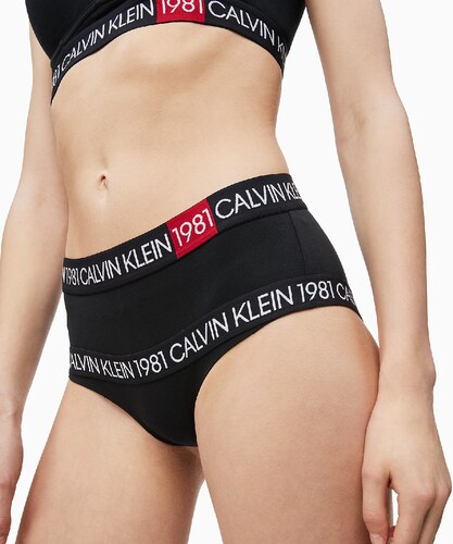 Calvin Klein kalhotky s vysokým pasem BOLD 1981 - černá - GLAMI.cz