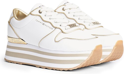 Tommy Hilfiger bílé tenisky na platformě Metallic Flatform Sneaker - 38 -  GLAMI.cz