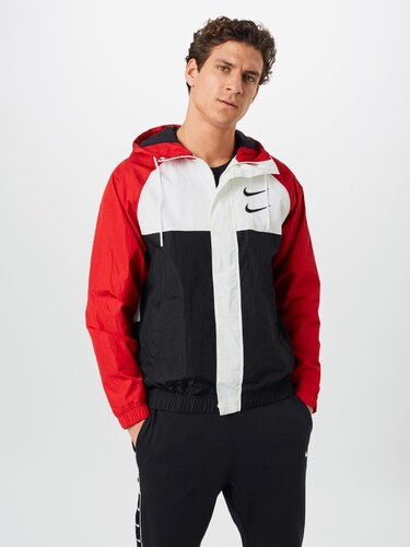 Nike Sportswear Přechodná bunda ' SWOOSH' bílá / černá / červená - GLAMI.cz