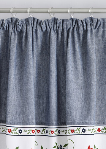 bonprix Kostkovaný závěs z organické bavlny (1 ks) Modrá 1 (v/š: 125/110  cm) - GLAMI.cz