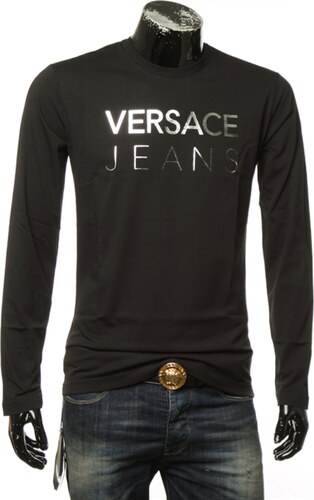 Tričko s dlouhým rukávem Versace Jeans - Black - GLAMI.cz