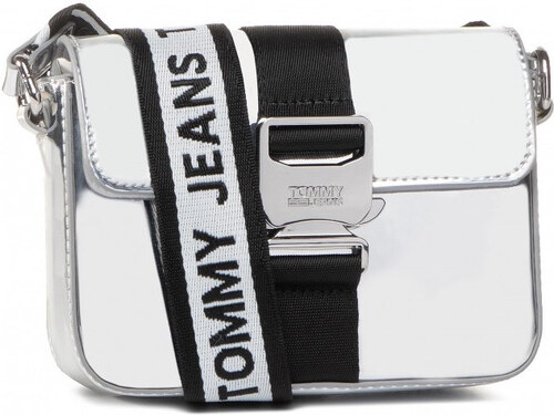 Tommy Hilfiger Tommy Jeans dámská metalická stříbrná crossbody kabelka  FEMME ITEM SM CROSSOVER MET - GLAMI.cz