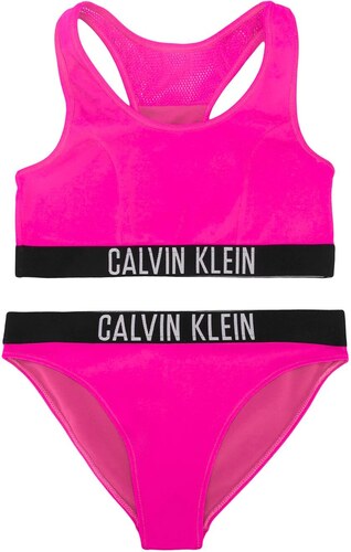 Calvin Klein růžové dívčí plavky Bralette Bikini Set - 14-16 - GLAMI.cz