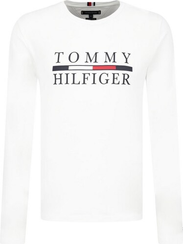 Pánské tričko Tommy Hilfiger s dlouhým rukávem - bílá - GLAMI.cz