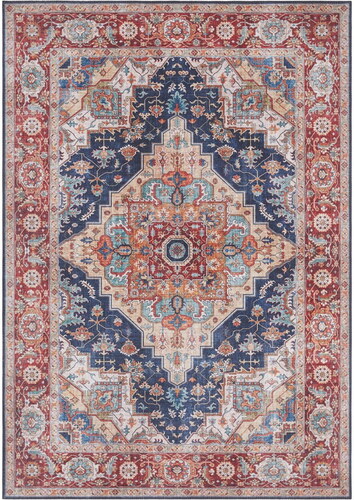 Bonami Tmavě modro-červený koberec Nouristan Sylla, 200 x 290 cm - GLAMI.cz