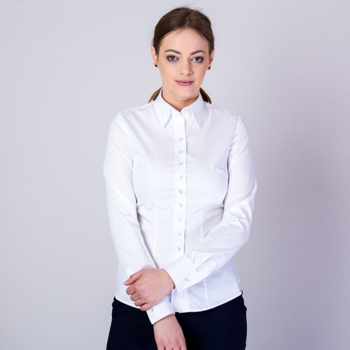 Willsoor Dámská košile bílé barvy s hladkým vzorem 11639 - GLAMI.cz