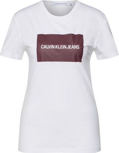 Calvin Klein Jeans Tričko červená / bílá - GLAMI.cz