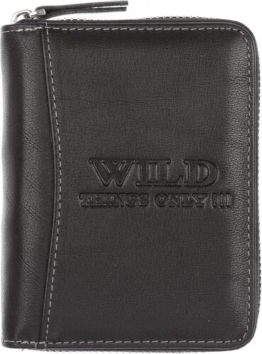 WILD Pánská kožená peněženka na zip 5508 černá - GLAMI.cz