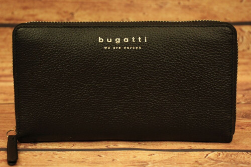 Dámská kožená peněženka Bugatti 49367801 (20 x 2,5 x 10,5 cm) - černá -  GLAMI.cz