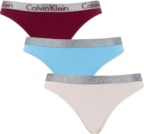 Calvin Klein Sada dámských kalhotek Thong 3Pk QD3590E-RJV L - GLAMI.cz