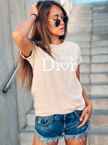 Eshopat Dámské tričko Oh My Dior Beige - GLAMI.cz
