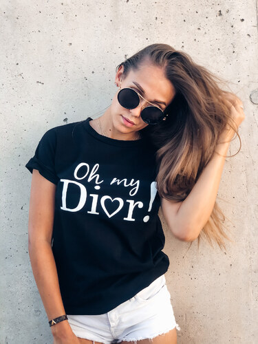 Eshopat Dámské tričko Oh My Dior Black - GLAMI.cz