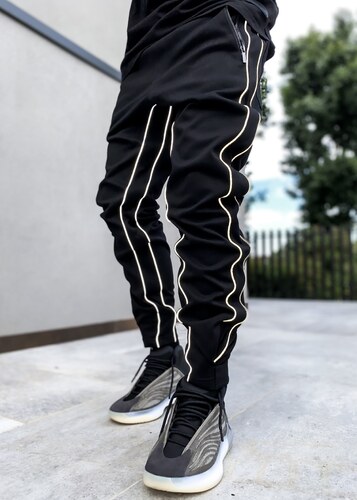 GUAPI Obsidian Black Baggy Track Pants 