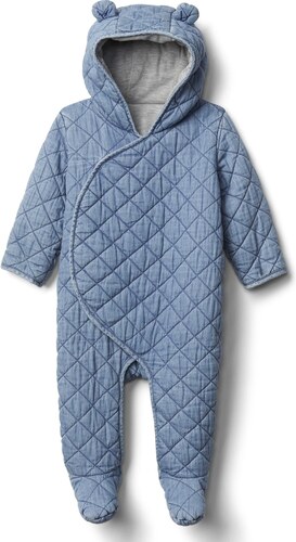 GAP Baby overal quilted chambray bear Modrá - GLAMI.cz
