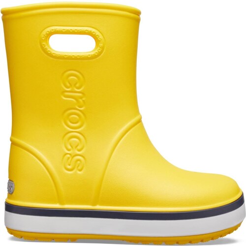 Holínky Crocs Crocband Rain Boot Kids - Yellow/Navy - GLAMI.cz