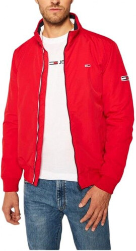 Tommy Hilfiger Tommy Jeans pánská červená přechodová bunda TJM ESSENTIAL  PADDED JACKET - GLAMI.cz