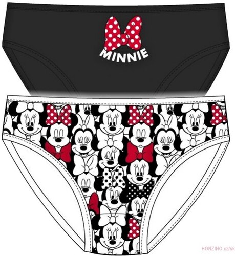 Mickey & Minnie Dámské klasické kalhotky Minnie Mouse - Disney - 95% bavlna  + 5% elastan - 2 ks - GLAMI.cz