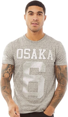Superdry Mens Osaka Perforated Embossed T-Shirt Harbour Grey Grindle -  GLAMI.cz