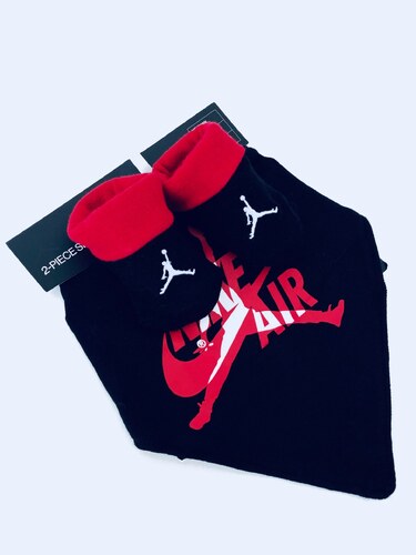 Air Jordan Blck stylový dětský šátek na hlavu Nike Air a ponožky set 2 ks  Černá - GLAMI.cz