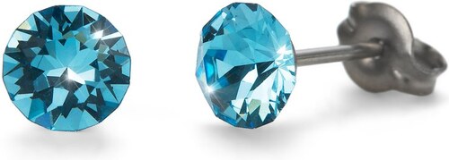 Náušnice se Swarovski krystaly Oliver Weber Sensitive PE Chaton midi  aquamarine - GLAMI.cz