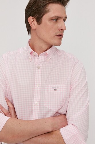 Košile Gant 3046700 pánská, růžová barva, regular, s límečkem button-down -  GLAMI.cz