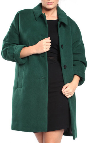 Dámský lahvově zelený retro kabát Vera Ravenna - GLAMI.cz