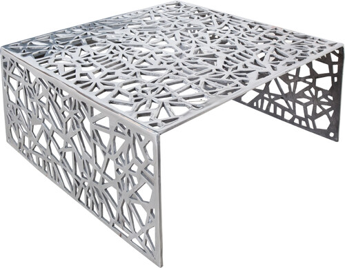 Moebel Living Stříbrný kovový konferenční stolek Corrido 60x60 cm - GLAMI.cz