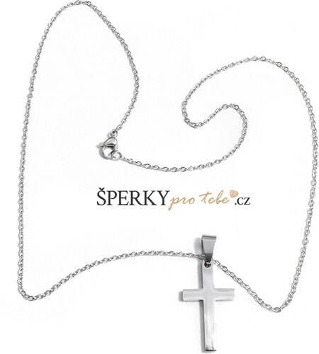 BM Jewellery Náhrdelník křížek 4,8 cm z chirurgické oceli S11107030 -  GLAMI.cz
