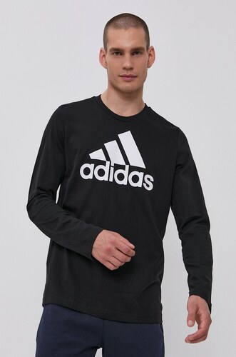 Tričko s dlouhým rukávem adidas GV5274 pánské, černá barva, s potiskem -  GLAMI.cz