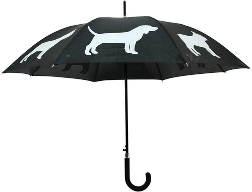 Bonami Černo-bílý deštník s reflexními prvky Esschert Design Dog - GLAMI.cz