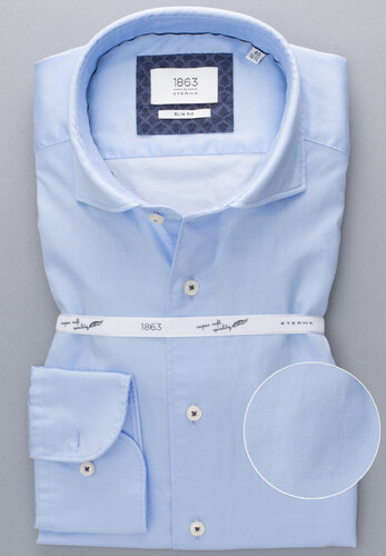 1863 BY ETERNA luxusní pánská košile světle modrá ETERNA Slim Fit super  soft Easy Care - GLAMI.cz